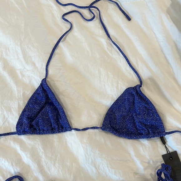 Blue Sparkly Triangl Bikini - NEVER WORN - Picture 6 of 9